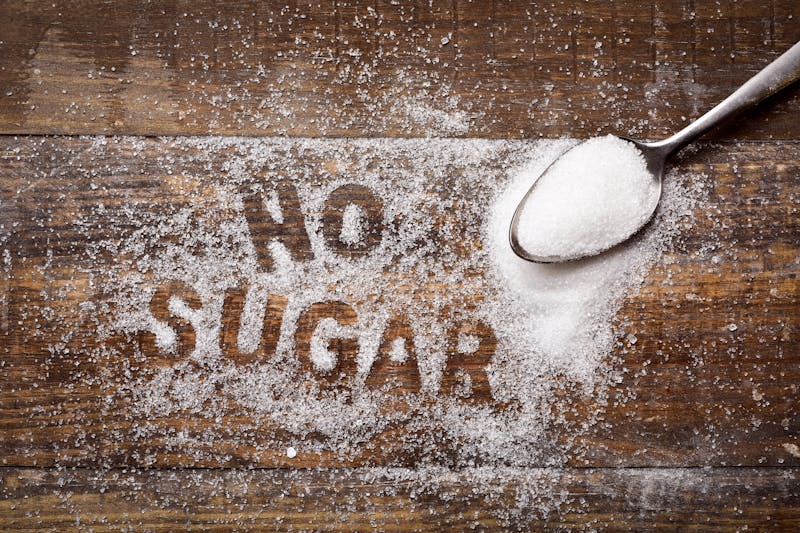 text no sugar written with sugar