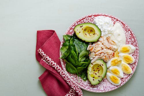 Keto crab meat and egg plate