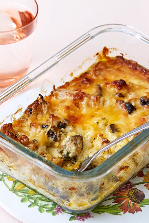 Keto smoked mussels casserole