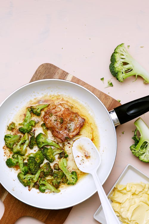 Keto fried chicken with broccoli