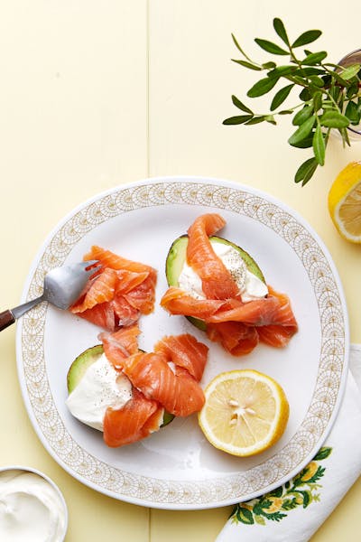 Keto salmon-filled avocados<br />(Lunch)