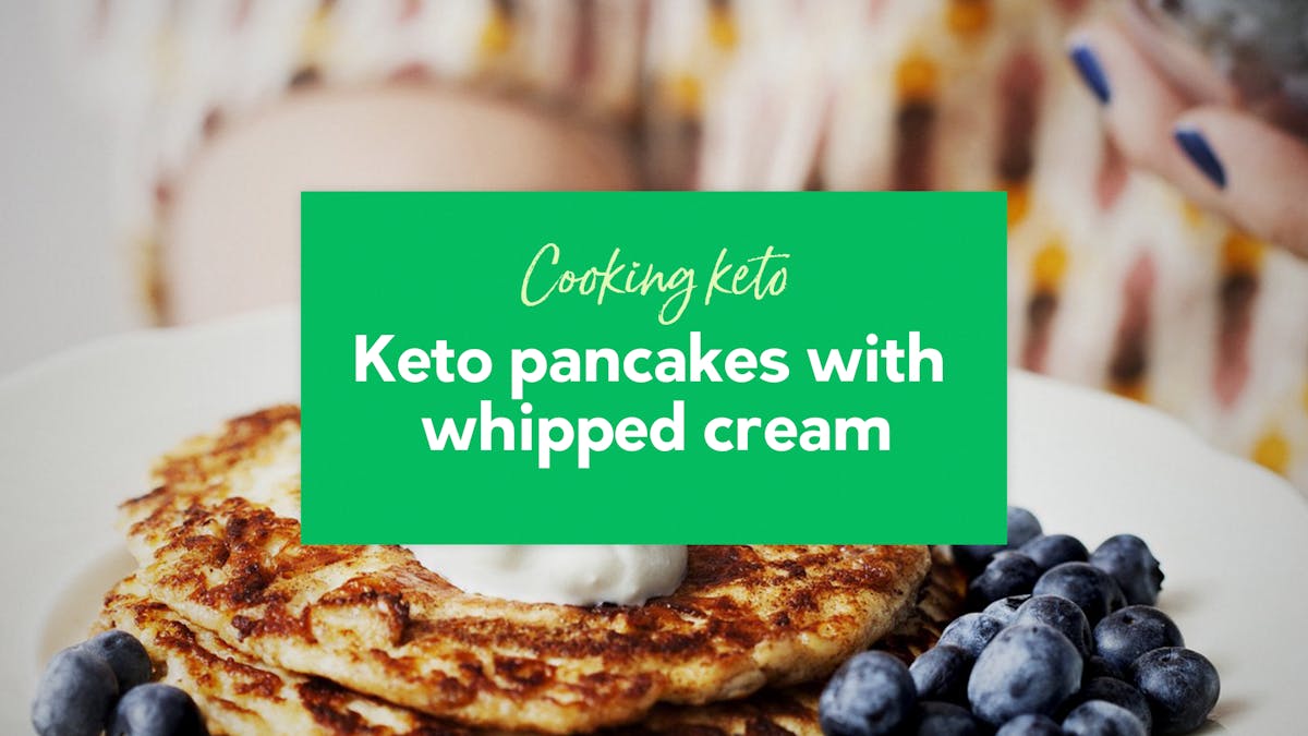 Keto pancakes with whipped cream