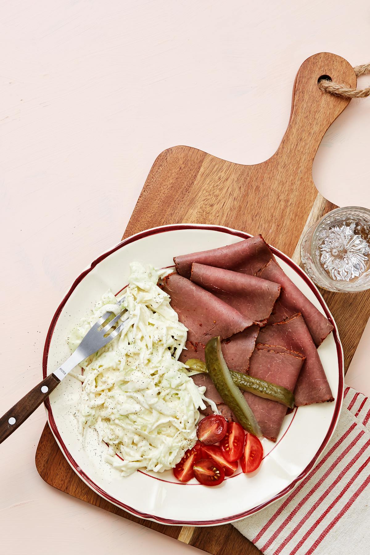 Keto deli roast beef with coleslaw