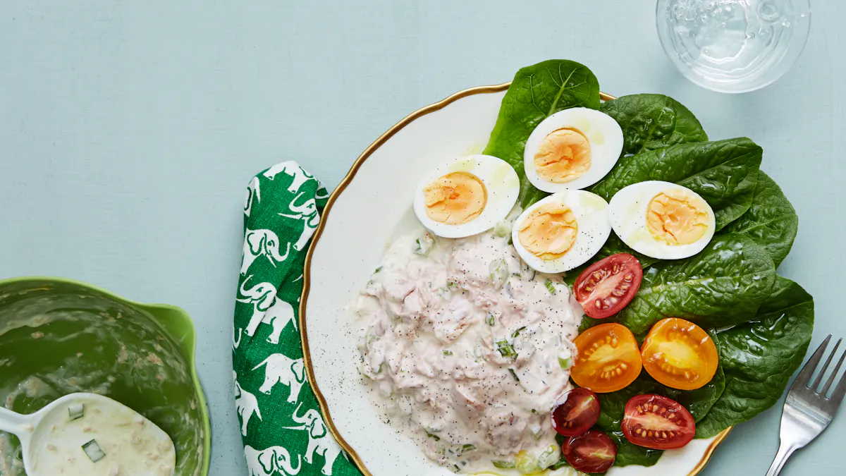 Keto tuna salad with boiled eggs