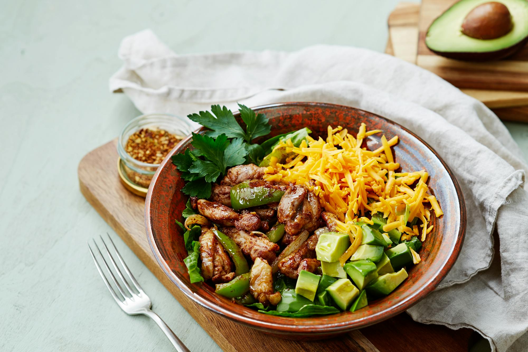 Keto Lunch Chicken Fajita Bowl