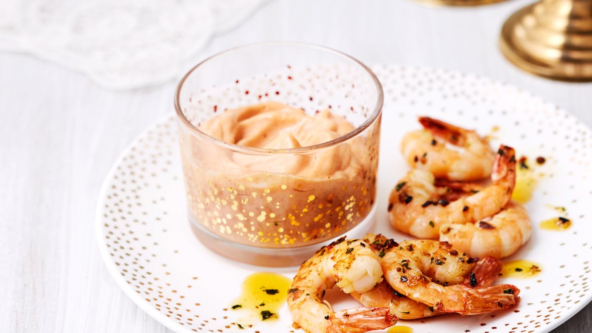 Hot keto shrimp cocktail