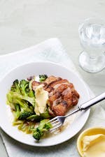 Keto fried chicken with broccoli and butter