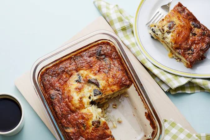 Keto bacon and mushroom breakfast casserole