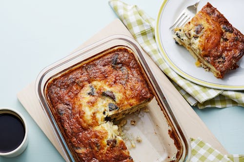 Keto bacon and mushroom breakfast casserole