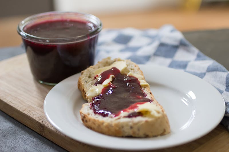 Preparing jam from berries, part one of eight
