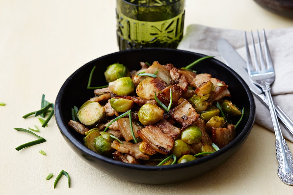 Keto Chinese pork with Brussels sprouts