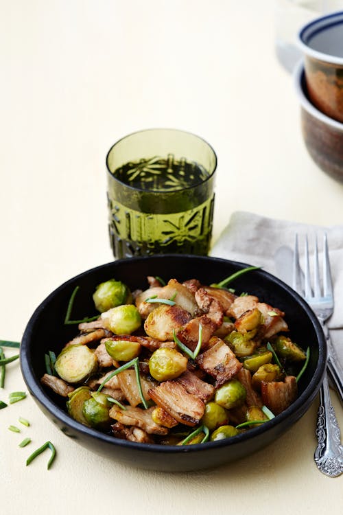 Keto Chinese pork with Brussels sprouts