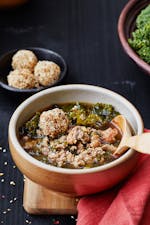 Spicy keto pork and kale soup