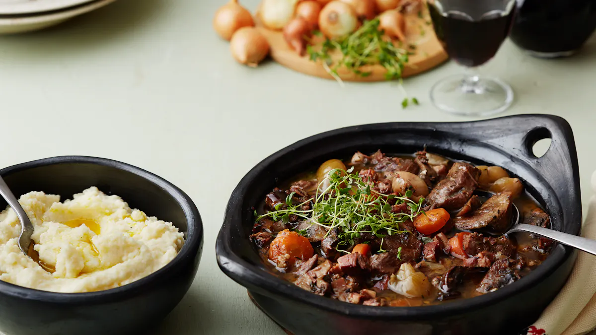 Boeuf Bourguignon with cauliflower mash