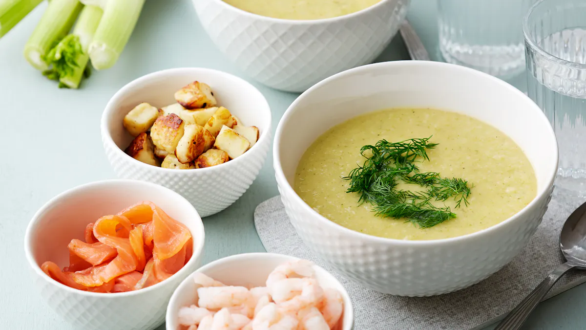 Low carb vegetable soup with fennel and celery root
