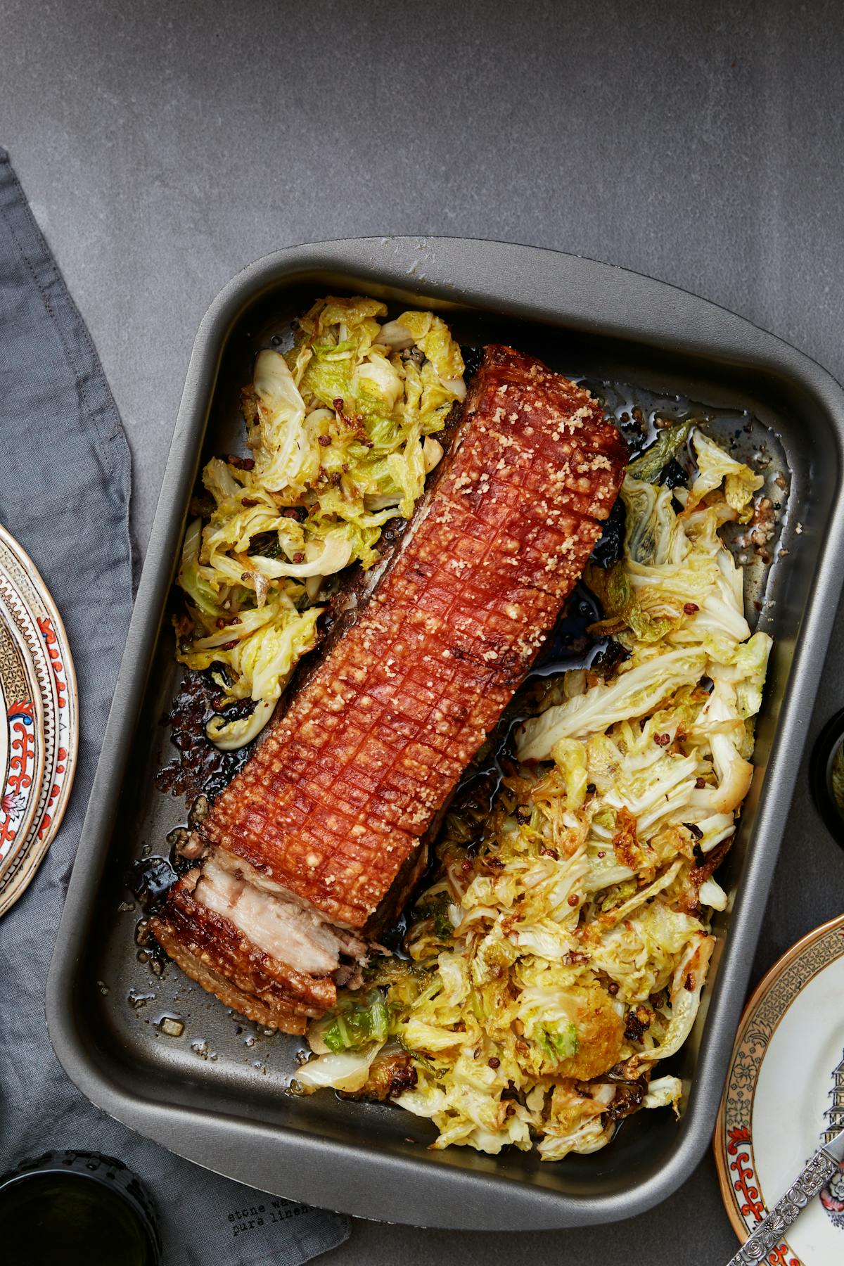 Crispy Chinese pork with cabbage