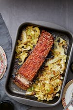 Crispy Chinese pork with cabbage