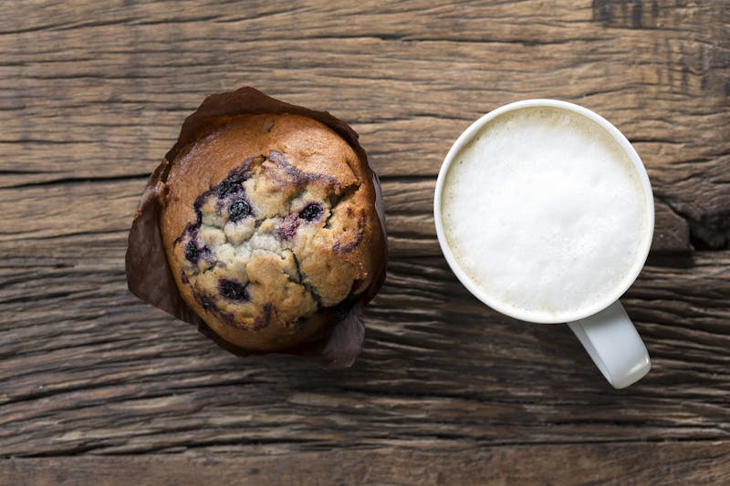 Chocolate Muffin and a Cappuccino coffee.