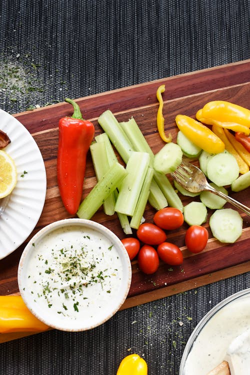 Keto Ranch dressing with bacon and veggies