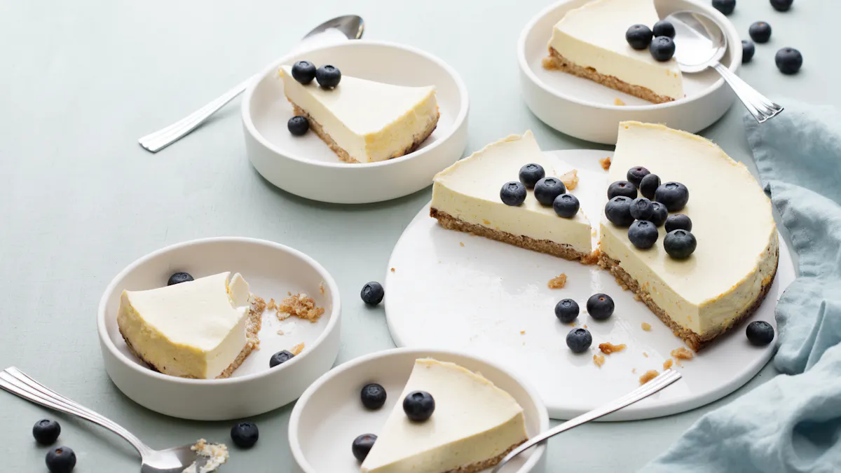 Keto cheesecake with blueberries