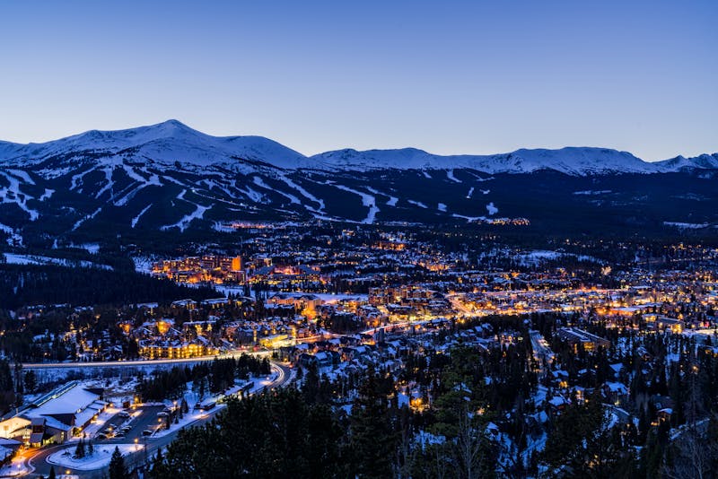 Breckenridge Colorado Winter Dusk Ski Runs