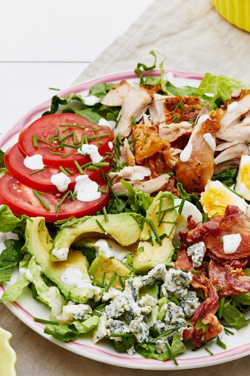 Keto Cobb salad with ranch dressing
