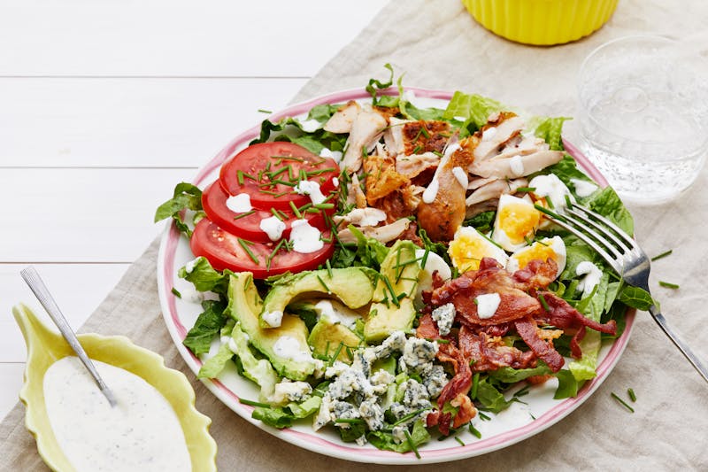 Keto Cobb salad with ranch dressing