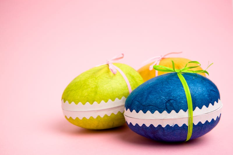 Easter egg with pink background