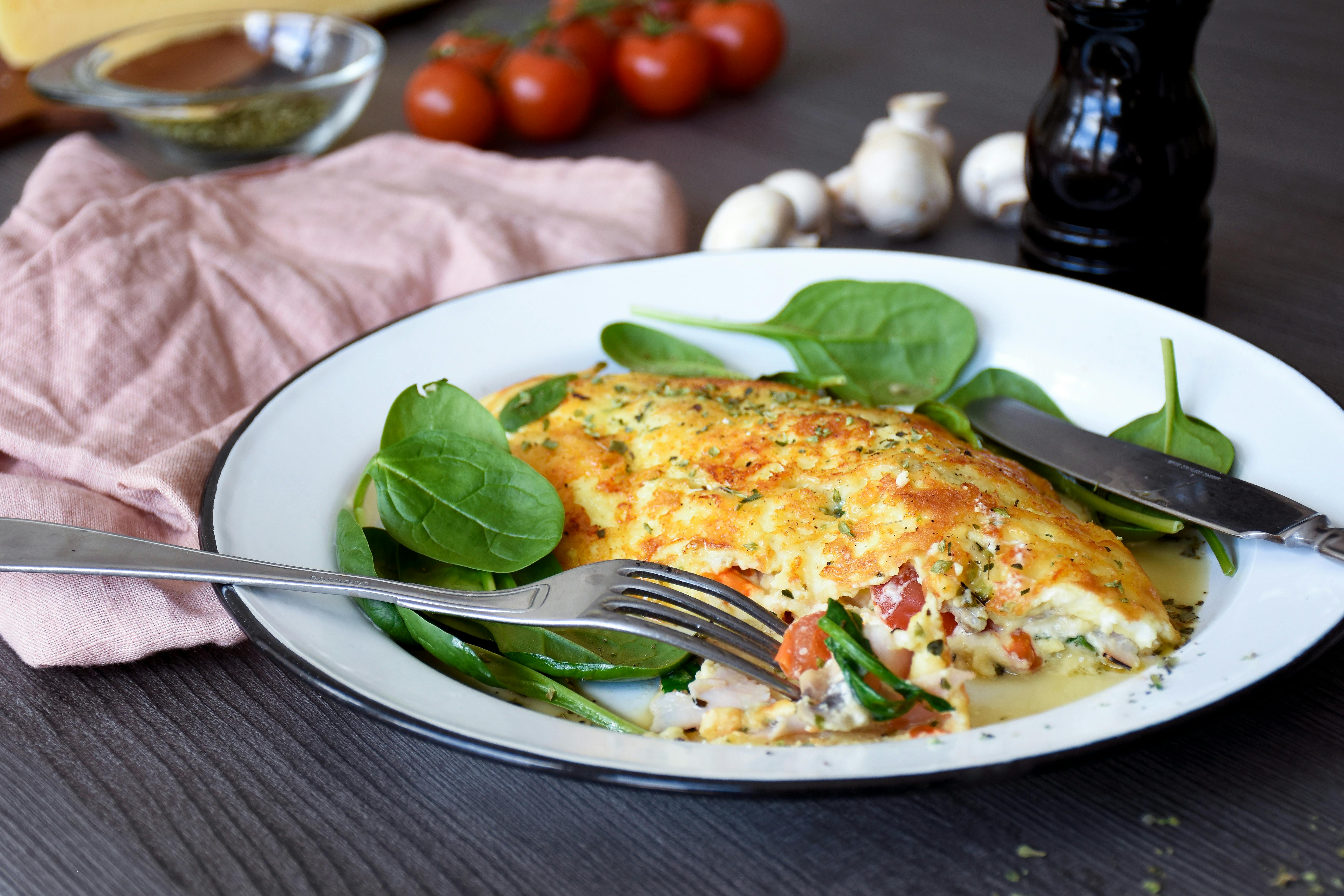 Jill's cheese-crusted keto omelet