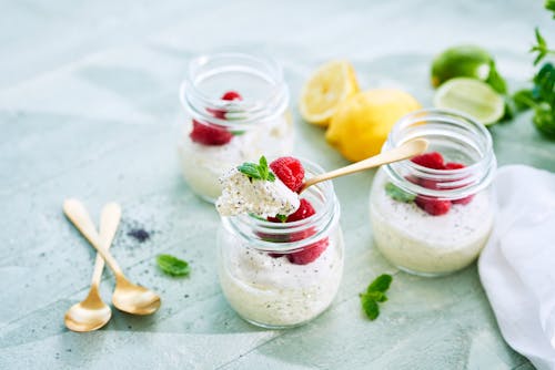 Lemon-lime poppy seed cheesecakes