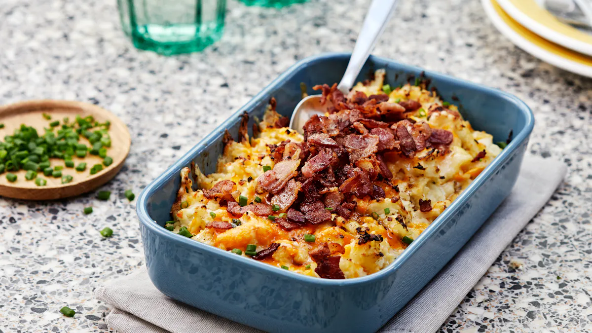Loaded baked cauliflower casserole