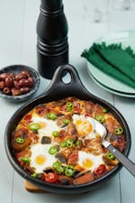 Ratatouille with baked eggs