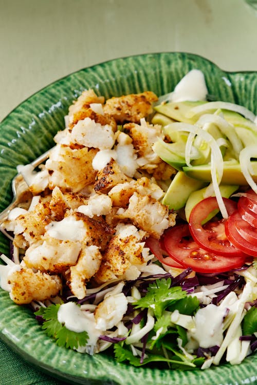 Low carb fish taco bowl