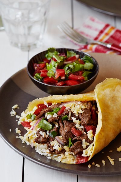 Keto beef burrito with pico de gallo