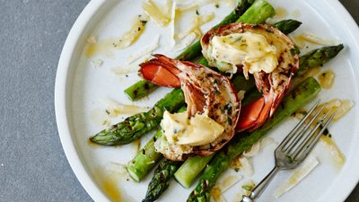 Grilled lobster tail with tarragon butter