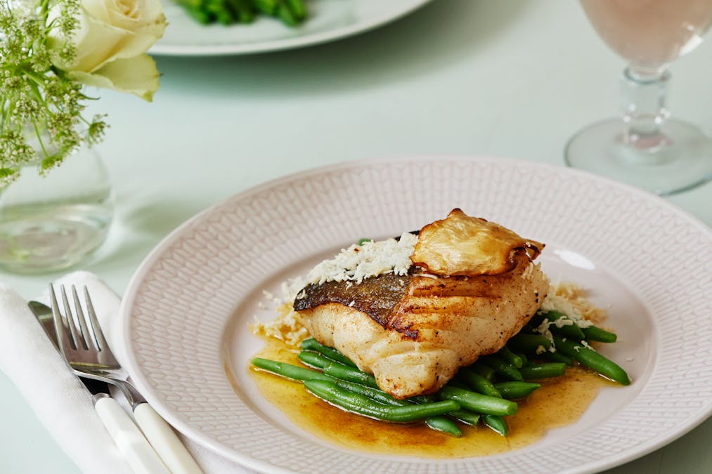 Cod loin with horseradish and brown butter