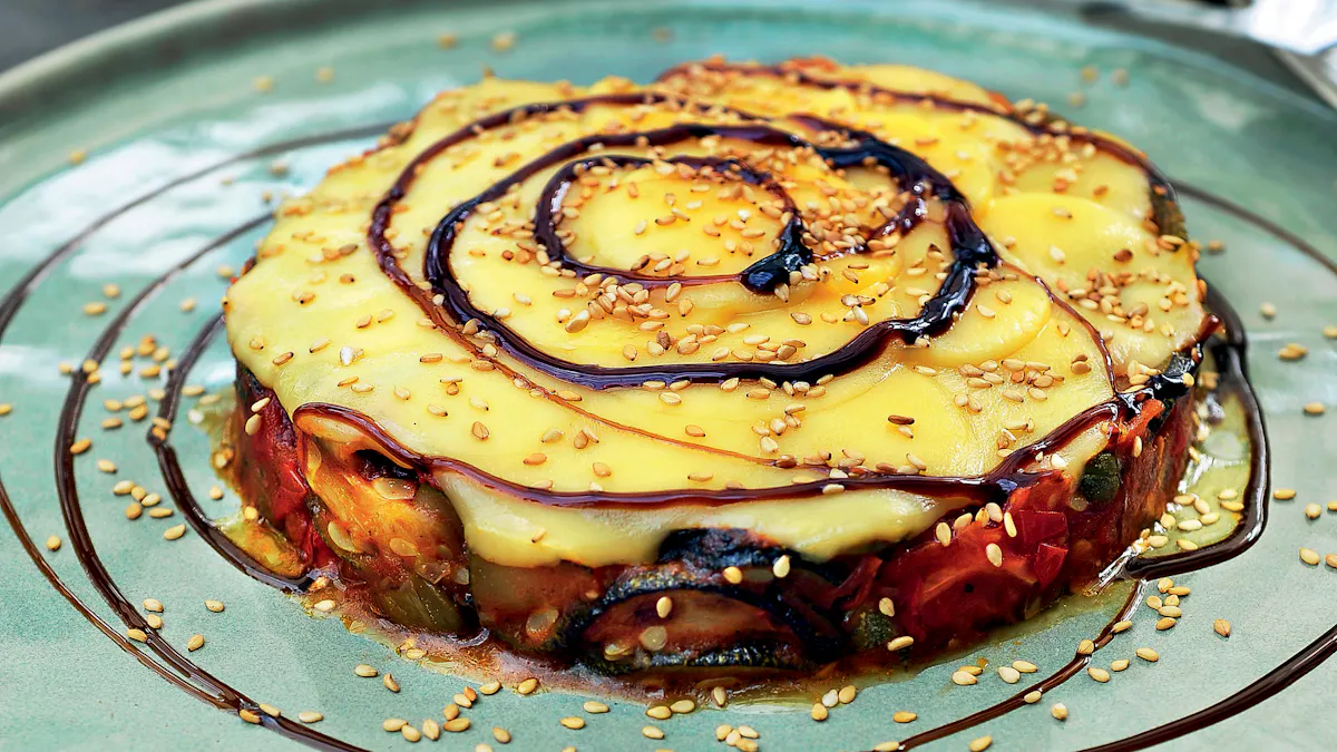 Zucchini, tomato and cheese carpaccio