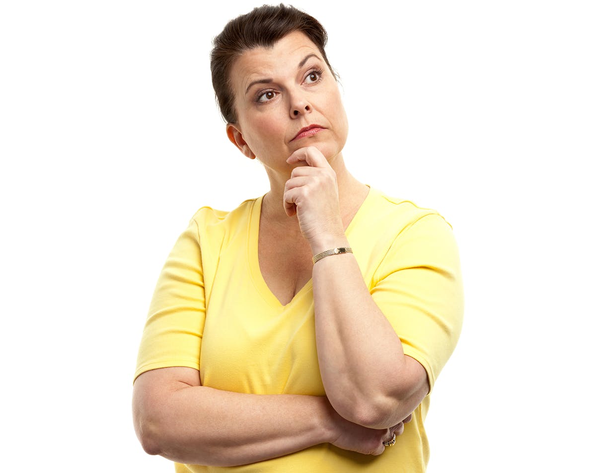 Woman thinking about food