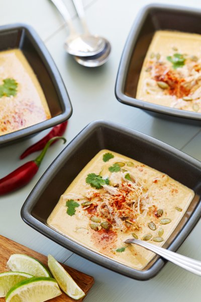 Tex-Mex pulled chicken soup