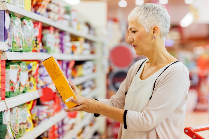 Mature Woman Groceries Shopping.