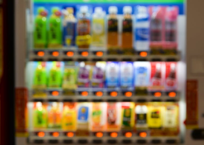 Soft drink vending machine defocus background