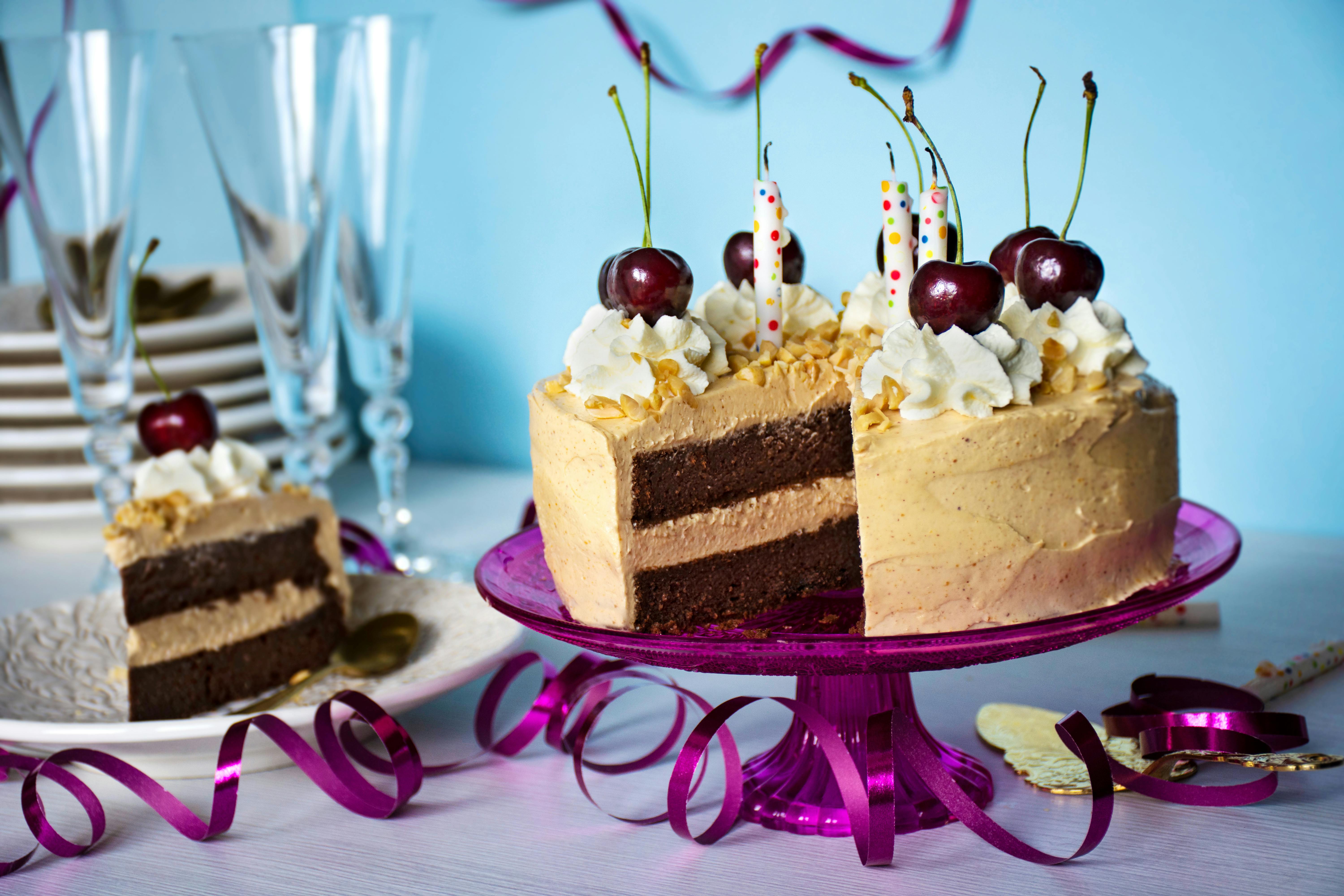 Keto chocolate cake with peanut buttercream