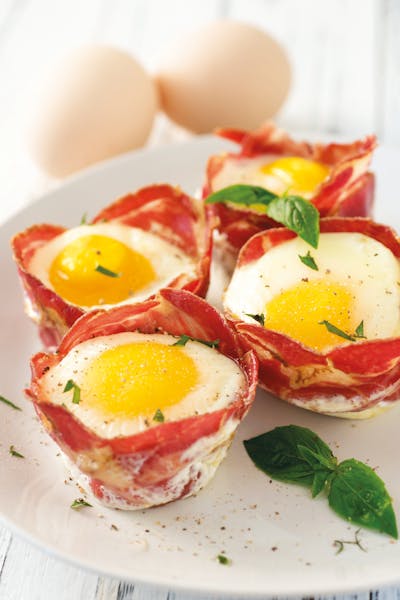 Quick and easy capicola egg cups