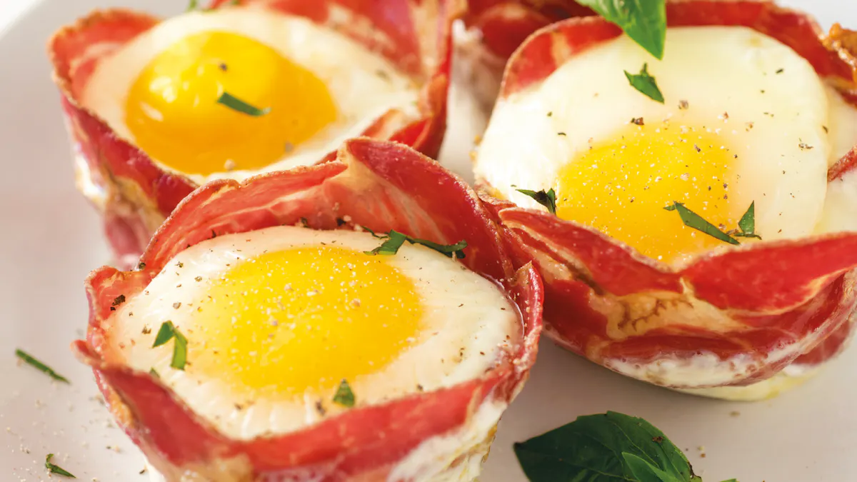 Quick and easy capicola egg cups