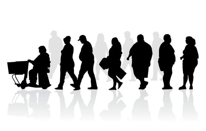 Overweight and obese people silhouette illustration