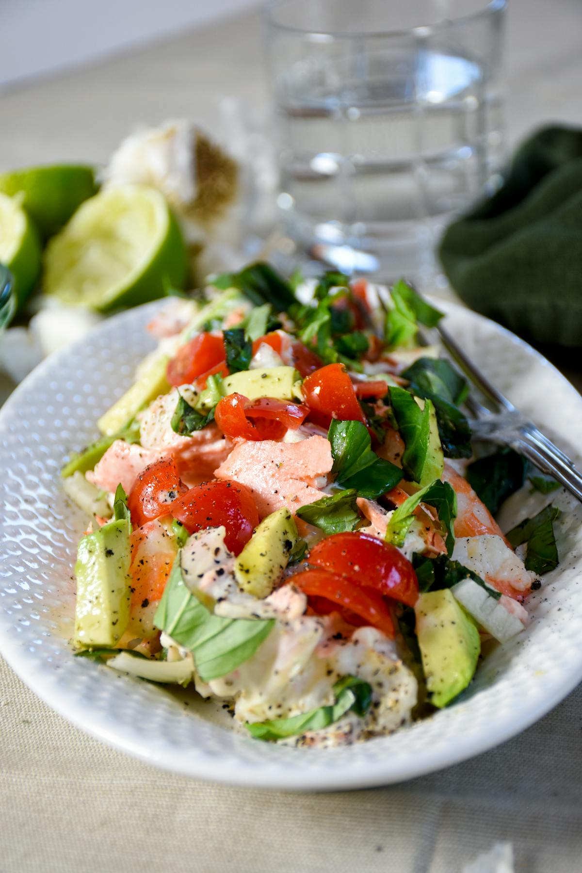 Seafood salad with avocado