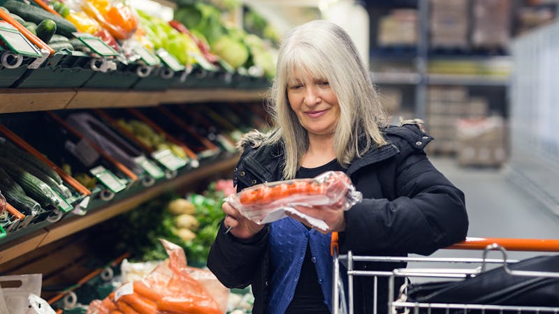 Woman grocery shopping