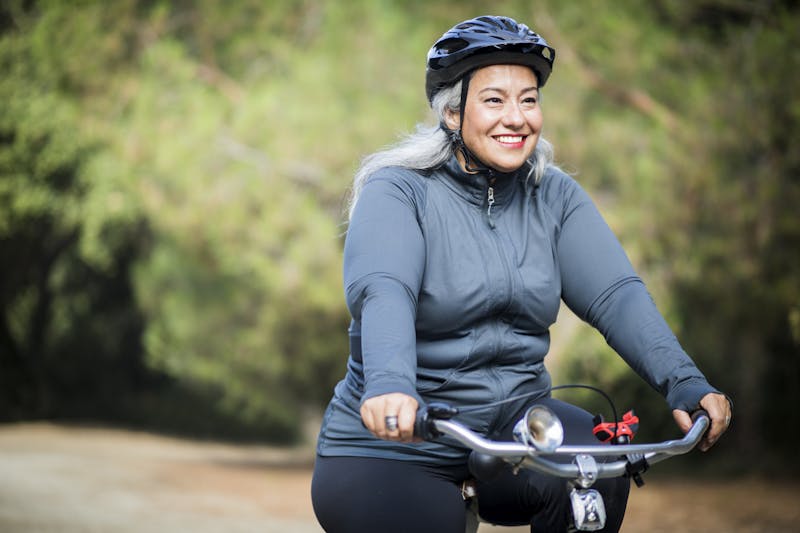 Beautiful Mexican Woman Biking