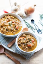 Keto harvest pumpkin and sausage soup