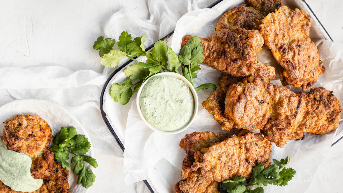 Keto Indian chicken farcha with green chutney dip